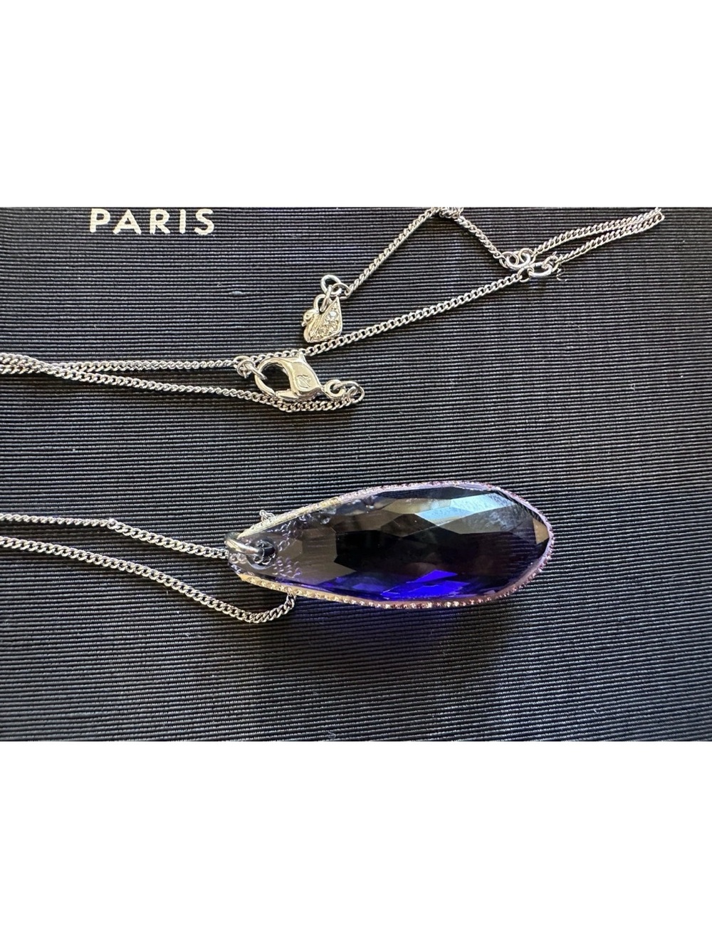Swarovski Purple Crystal Teardrop Pendant Necklace